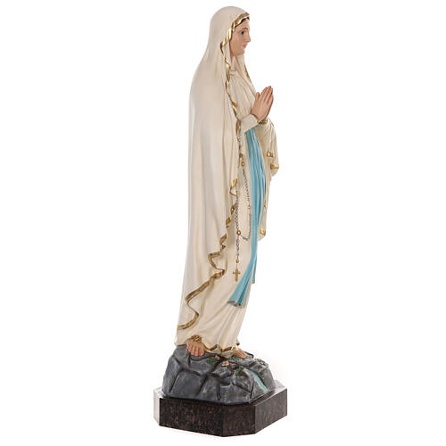 Estatua Virgen de Lourdes fibra de vidrio 130 cm pintada ojos de cristal 5