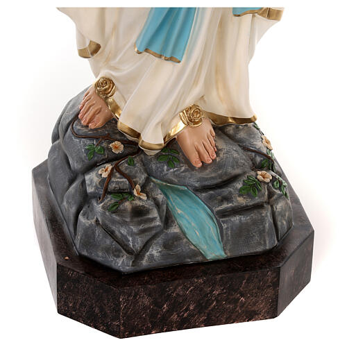 Estatua Virgen de Lourdes fibra de vidrio 130 cm pintada ojos de cristal 9