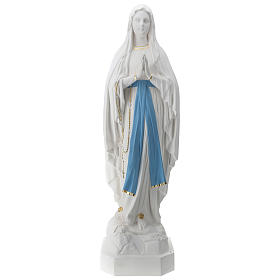 Estatua Virgen de Lourdes fibra de vidrio 130 cm blanca PARA EXTERIOR