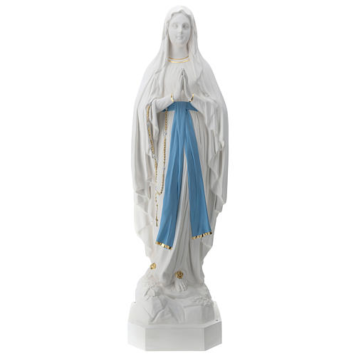 Statue Notre-Dame de Lourdes fibre de verre 130 cm blanche POUR EXTÉRIEUR 1
