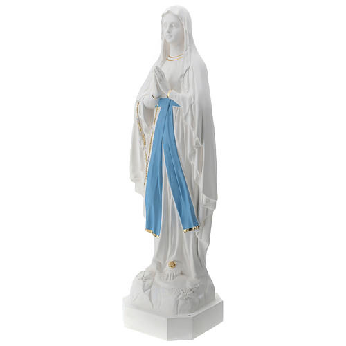 Statue Notre-Dame de Lourdes fibre de verre 130 cm blanche POUR EXTÉRIEUR 3