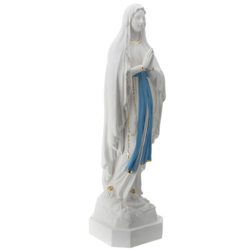 Statua Madonna di Lourdes vetroresina 130 cm bianca PER ESTERNO 5