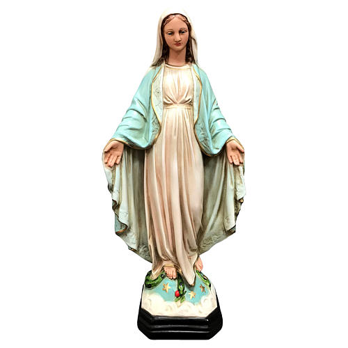 Estatua Virgen Milagrosa 40 cm fibra de vidrio pintada 1