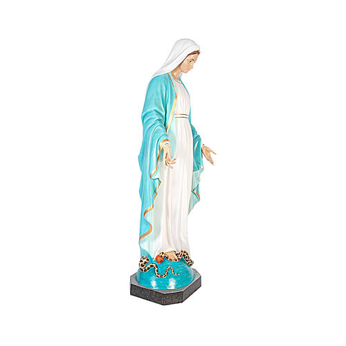Statue of Our Lady of Miracles in painted fibreglass with glass eyes 180 cm 3