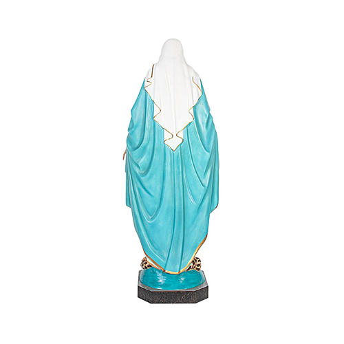 Statue of Our Lady of Miracles in painted fibreglass with glass eyes 180 cm 4