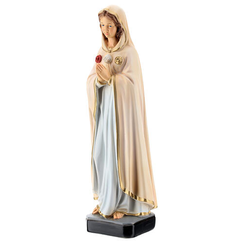 Statue of Mary of the Mystic Rose in painted resin 30 cm 3