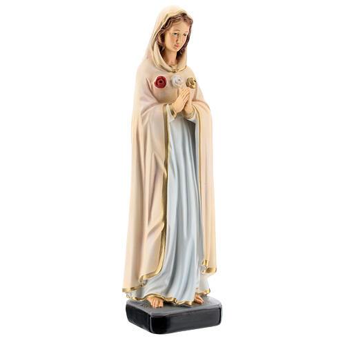 Statue of Mary of the Mystic Rose in painted resin 30 cm 4