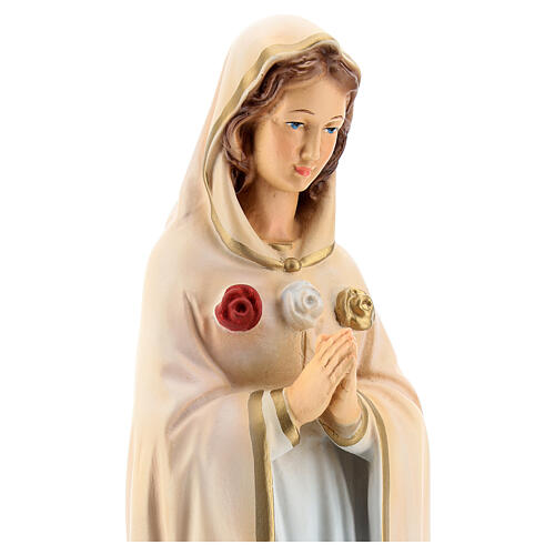 Estatua Virgen Rosa Mística resina 30 cm pintada 2