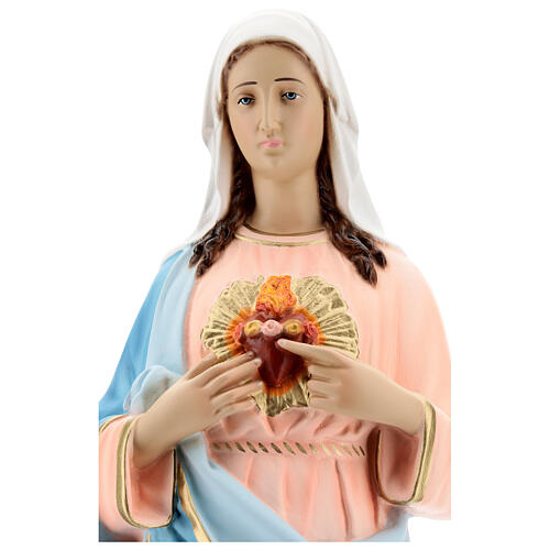 Estatua Virgen Sagrado Corazón de María fibra de vidrio 65 cm pintada 2