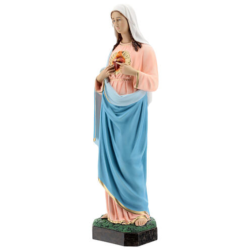 Estatua Virgen Sagrado Corazón de María fibra de vidrio 65 cm pintada 3