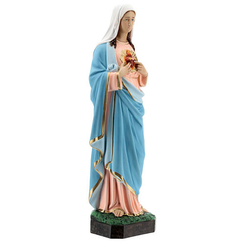 Estatua Virgen Sagrado Corazón de María fibra de vidrio 65 cm pintada 4