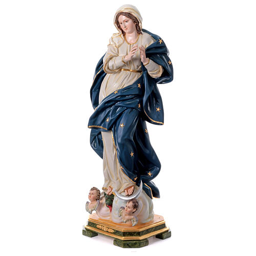 Nossa Senhora da Imaculada Conceição 145 Fibra de Vidro Pintada estilo napolitano 3