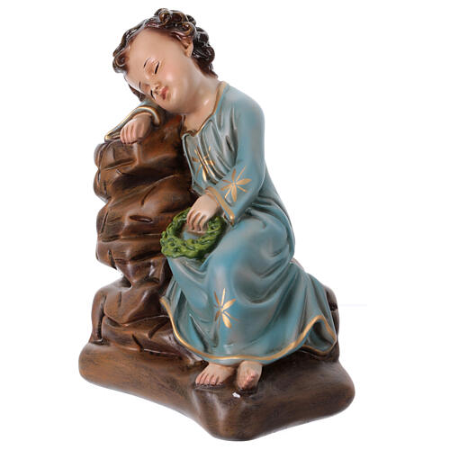 Statue of sleeping Baby Jesus in painted resin 30 cm 2