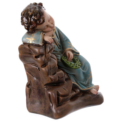 Statue of sleeping Baby Jesus in painted resin 30 cm 3