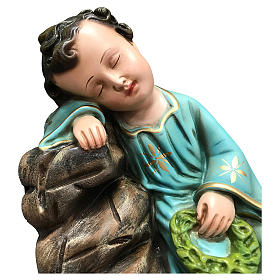 Statue Enfant Jésus endormi résine 30 cm peinte