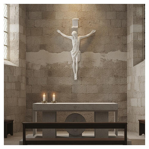 Estatua Cuerpo de Cristo fibra de vidrio blanca 105 cm 2