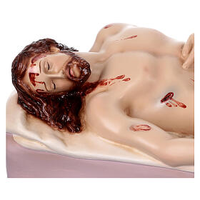 Statue Christ mort 50 cm fibre de verre peinte