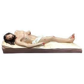 Imagens em Fibra de Vidro: Imagem Nosso Senhor Jesus Cristo morto 50 cm fibra de vidro pintada com olhos de vidro