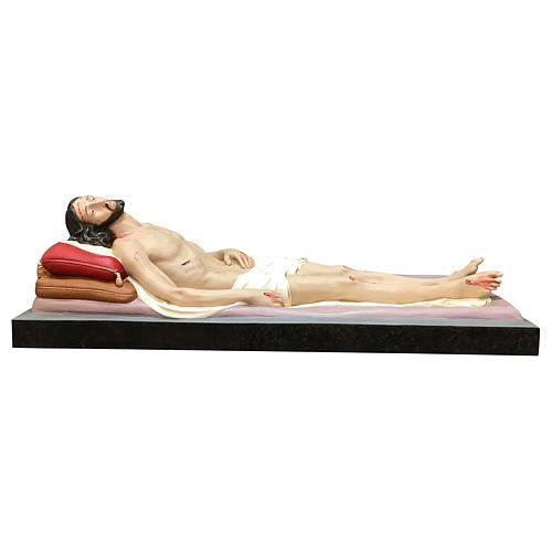 Statue Christ mort 155 cm fibre de verre peinte 1