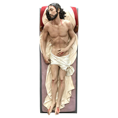 Imagem Jesus Cristo Senhor Morto Fibra de Vidro Pintada 155 cm de comprimento 3