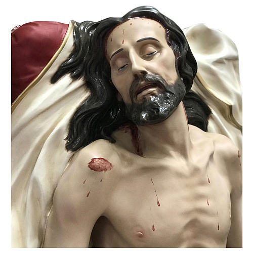 Estatua Cristo muerto fibra de vidrio 165 cm pintada 2