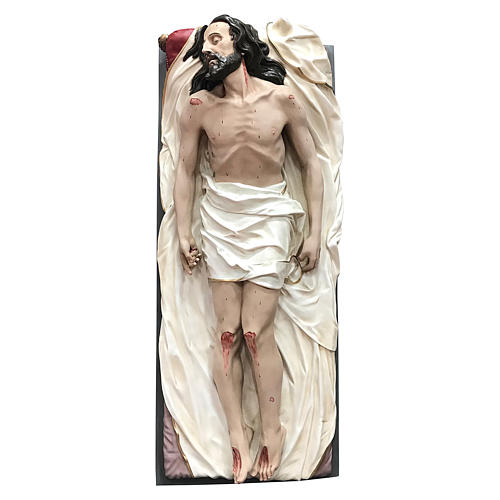 Imagem Jesus Cristo Senhor Morto Fibra de Vidro Pintada 165 cm de comprimento 3
