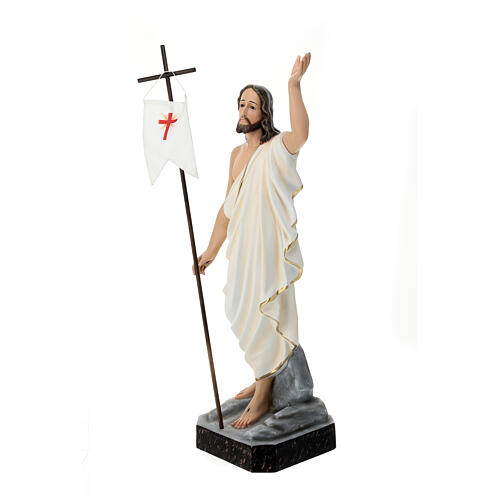 Estatua Cristo resucitado fibra de resina 85 cm pintada ojos de cristal 3