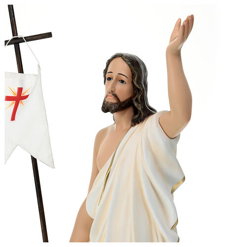 Estatua Cristo resucitado fibra de resina 85 cm pintada ojos de cristal 4