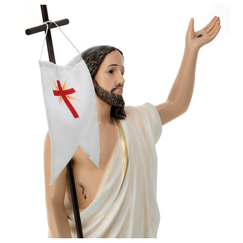 Estatua Cristo resucitado fibra de resina 85 cm pintada ojos de cristal 6