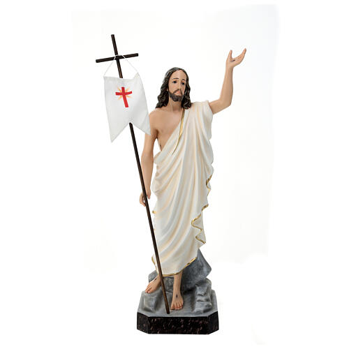 Statue Christ Ressuscité fibre de verre 85 cm peinte avec oeil de verre 1