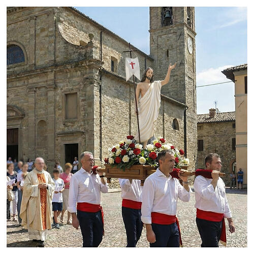 Statua Cristo risorto vetroresina 85 cm dipinta occhi vetro 2