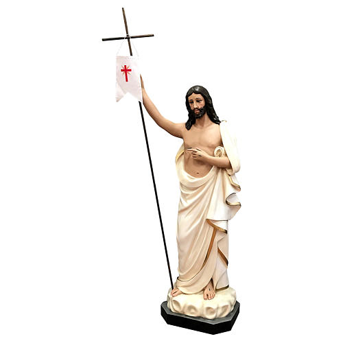 Statua Cristo risorto vetroresina 125 cm dipinta occhi vetro 3
