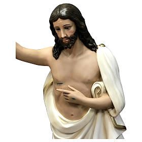 Imagem Jesus Cristo Ressuscitado 125 cm olhos de vidro Fibra de Vidro Pintada