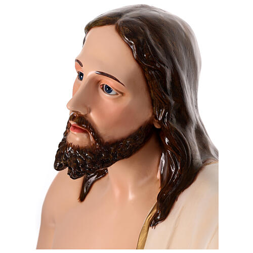 Statue of Resurrected Jesus in painted fibreglass with glass eyes 200 cm 5