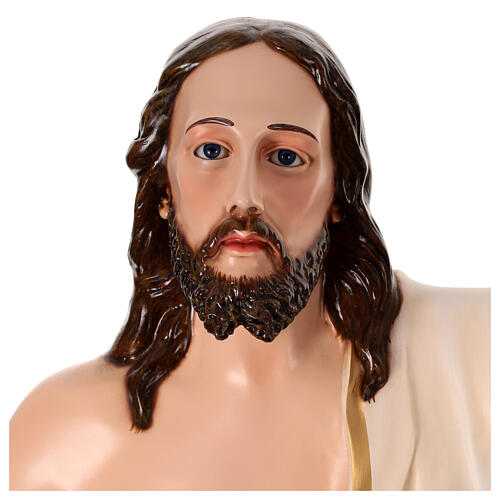 Statue of Resurrected Jesus in painted fibreglass with glass eyes 200 cm 7