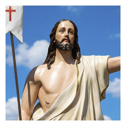 Cristo Resucitado fibra de vidrio pintada 200 cm ojos de cristal 4