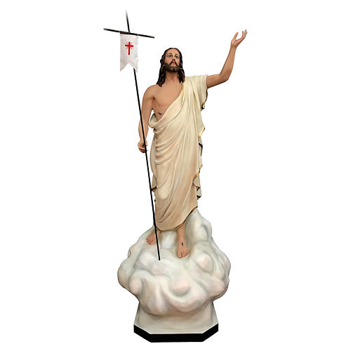 Statue Christ Ressuscité fibre de verre 200 cm peinte avec oeil de verre 1