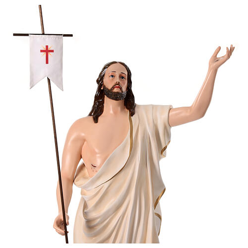 Statue Christ Ressuscité fibre de verre 200 cm peinte avec oeil de verre 3