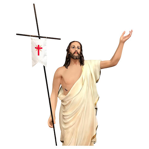 Risen Christ statue, painted fiberglass with glass eyes 6.5 ft 2