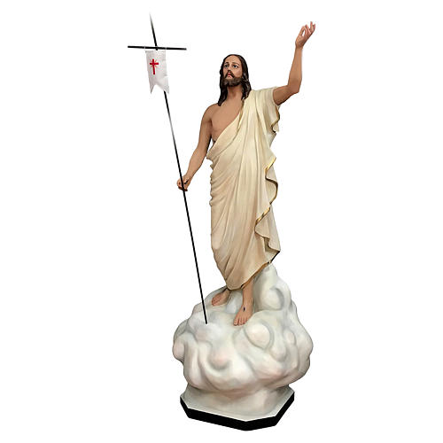 Risen Christ statue, painted fiberglass with glass eyes 6.5 ft 3