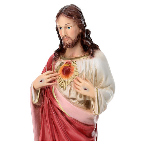Statue of the Sacred Heart of Jesus in painted resin 30 cm 2