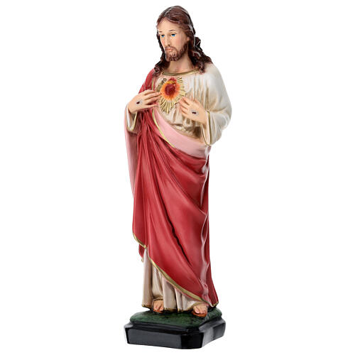 Statue of the Sacred Heart of Jesus in painted resin 30 cm 3