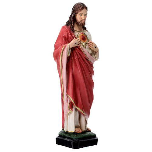 Statue of the Sacred Heart of Jesus in painted resin 30 cm 4