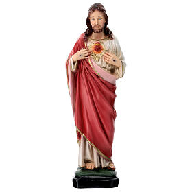 Statua Gesù Sacro Cuore 30 cm resina dipinta