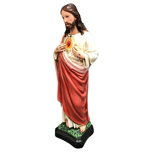 Statue of the Sacred Heart of Jesus in painted resin 40 cm 3