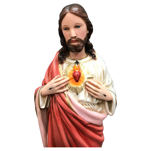Statue Sacré-Coeur de Jésus 40 cm résine peinte 2