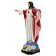 Estatua Jesús Sagrado Corazón brazos abiertos 85 cm fibra de resina pintada s5