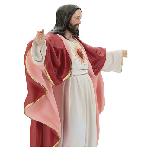 Statue Sacré-Coeur de Jésus bras ouverts 85 cm fibre de verre peinte 8