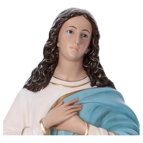 Virgen María del Murillo 155 cm fibra de vidrio coloreada ojos de vidrio 2