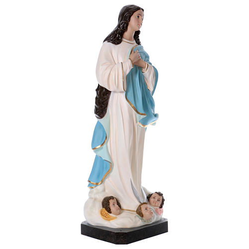Virgen María del Murillo 155 cm fibra de vidrio coloreada ojos de vidrio 5